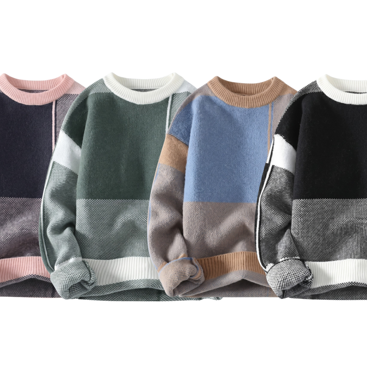 Checker Block Knit Jumper