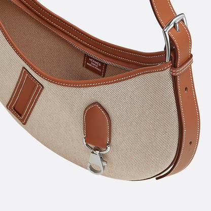 KLEINE SATTELTASCHE AUS STOFF UND LEDER VON HERMÈS