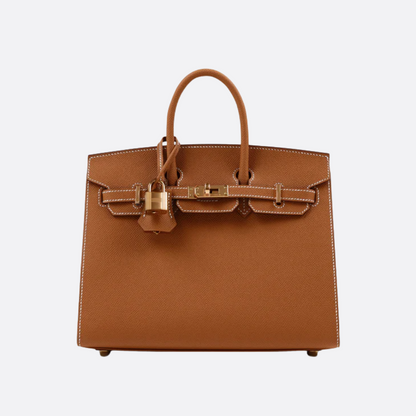 HERMÈS BIRKIN 25 HSS TASCHE IN CRAIE / GRIS TOURTERELLE AUS TOGO LEDER