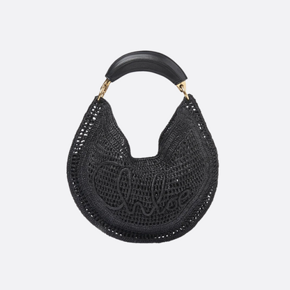 CHLOÉ SOMMER-BANANENTASCHE AUS RAFFIA-BAST