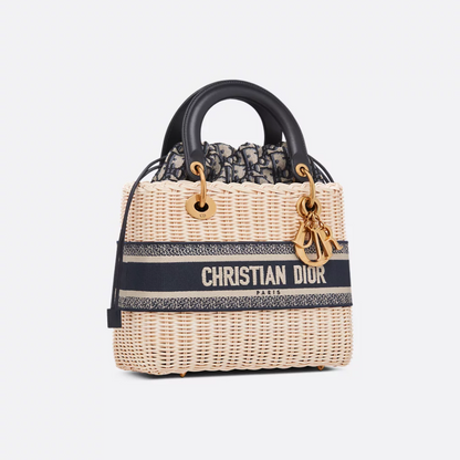DIOR LADY DIOR HANDTASCHE AUS RATTAN