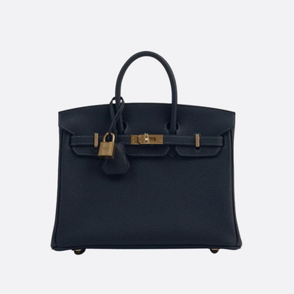 HERMÈS BIRKIN 25 HSS TASCHE IN CRAIE / GRIS TOURTERELLE AUS TOGO LEDER