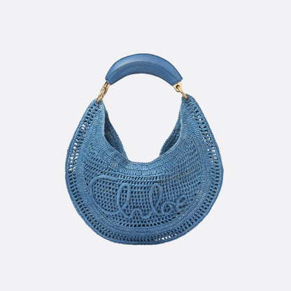 CHLOÉ SOMMER-BANANENTASCHE AUS RAFFIA-BAST
