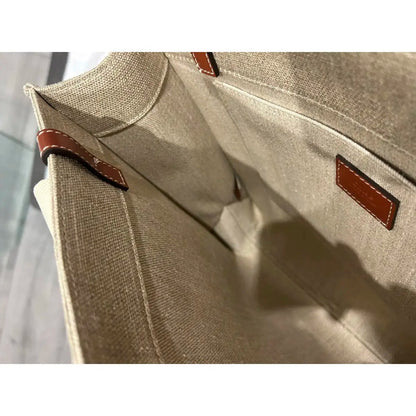 CHLOÉ WOODY TOTE BAG AUS LEINEN